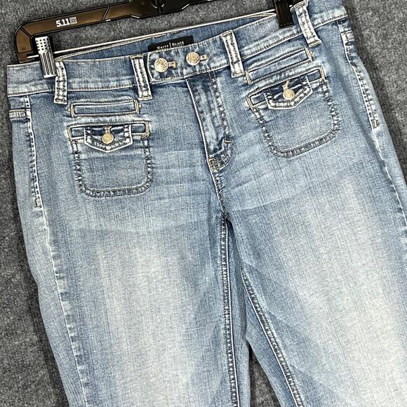 White House Black Market Bootcut Jean Women 10R Blue Flare Denim Retro Boho Chic - Picture 2 of 11